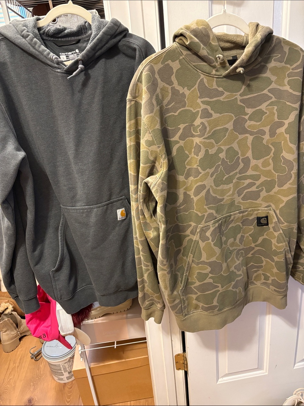 Carhartt Men’s Crewneck Hooded Sweatshirt Pair - Gray & Green Camo